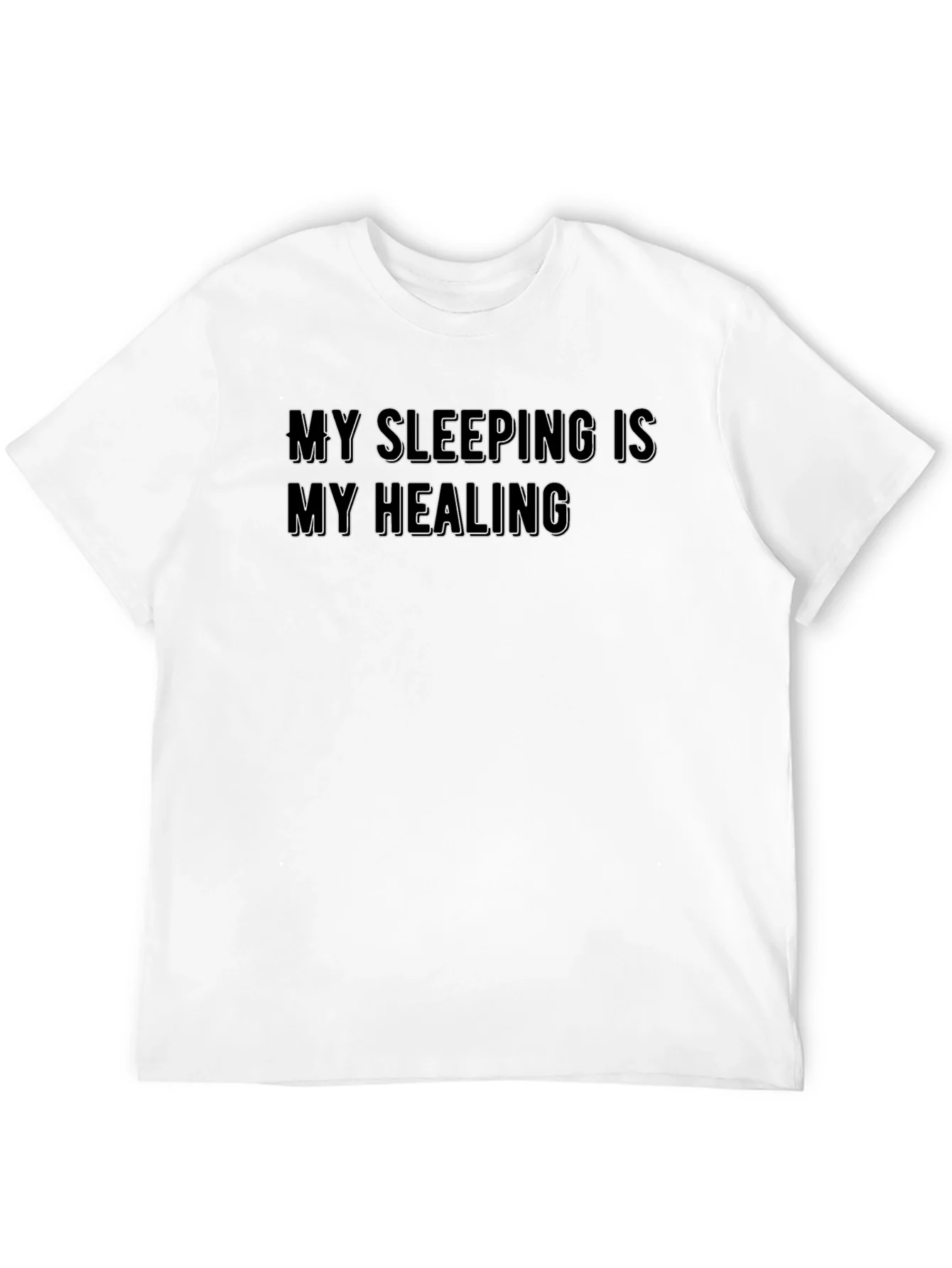 Rebbecca My Sleeping Is My Healing Black T-Shirt