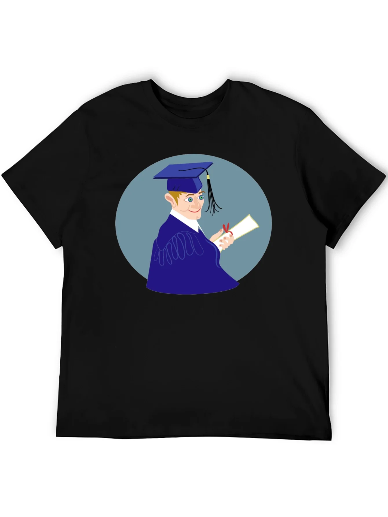 Camiseta Negra Estampado Graduado