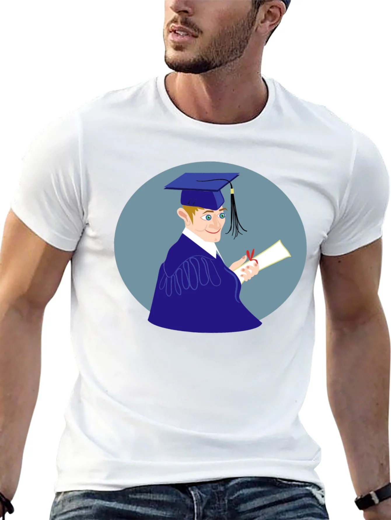 Camiseta Negra Estampado Graduado