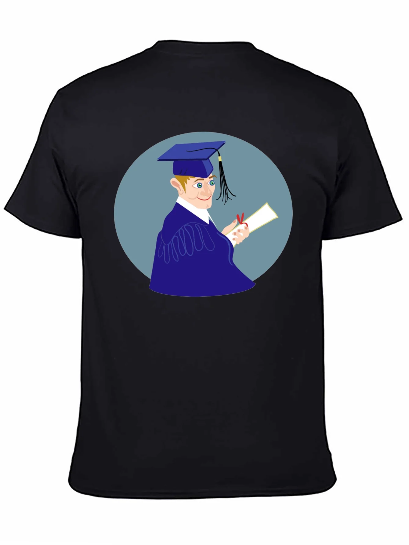 Camiseta Negra Estampado Graduado