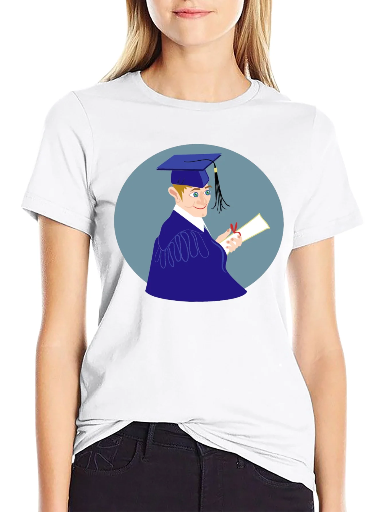 Camiseta Negra Estampado Graduado