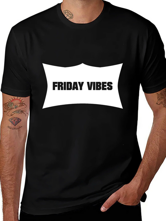 Camiseta Negra Friday Vibes Casual y C¨®moda