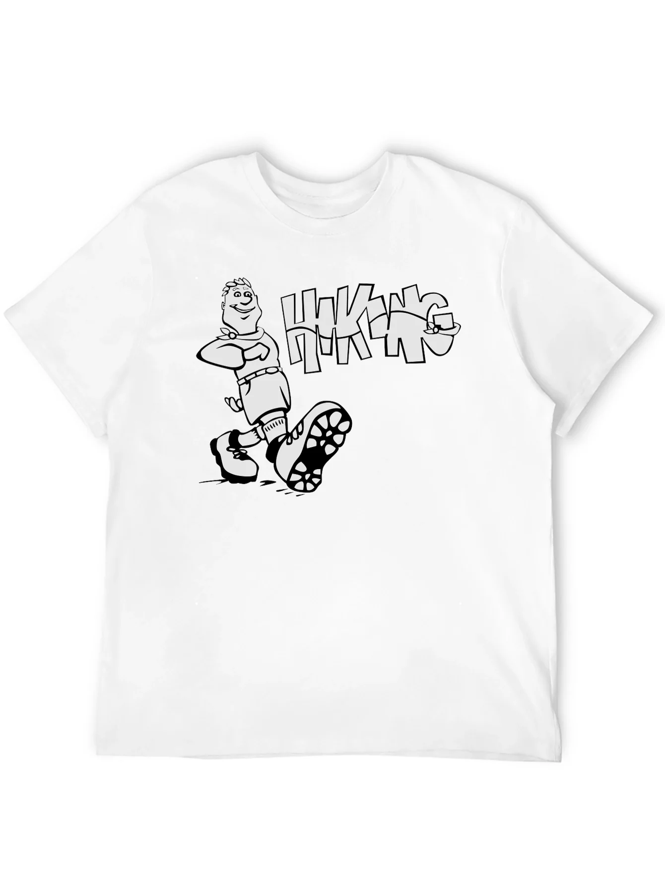Camiseta Negra Hombre - Dise?o Hiking Divertido