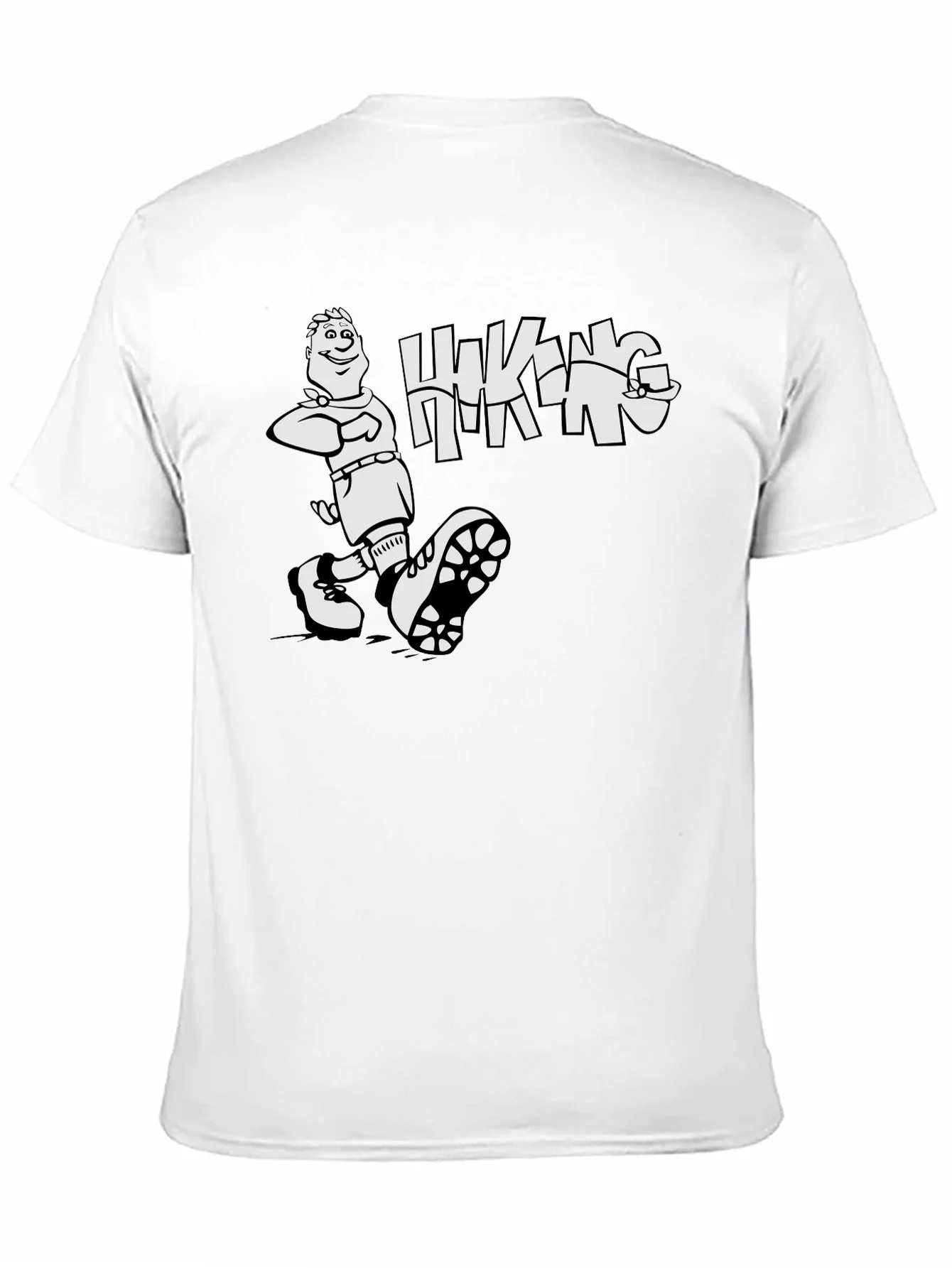 Camiseta Negra Hombre - Dise?o Hiking Divertido