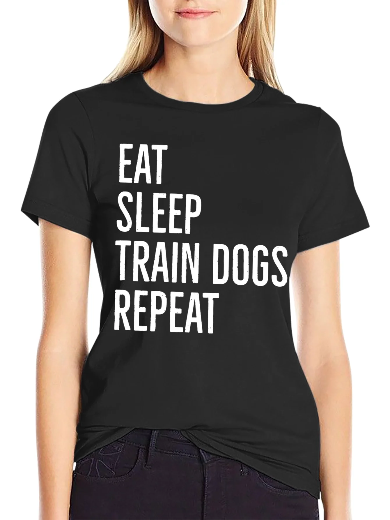 Rebbecca Eat Sleep Train Dogs Repeat T-Shirt