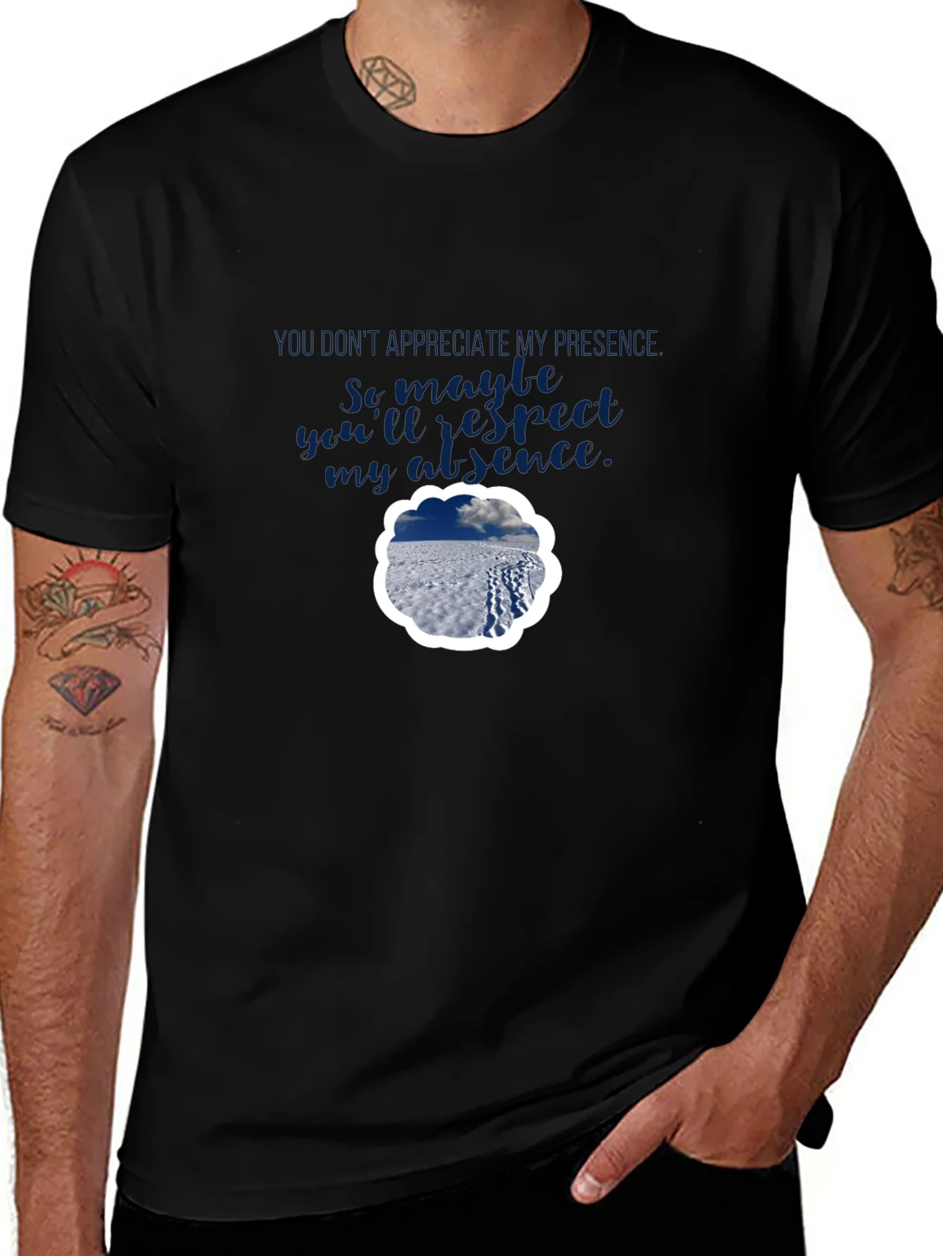Rebbecca Presence Absence Graphic Tee - Black Casual Shirt