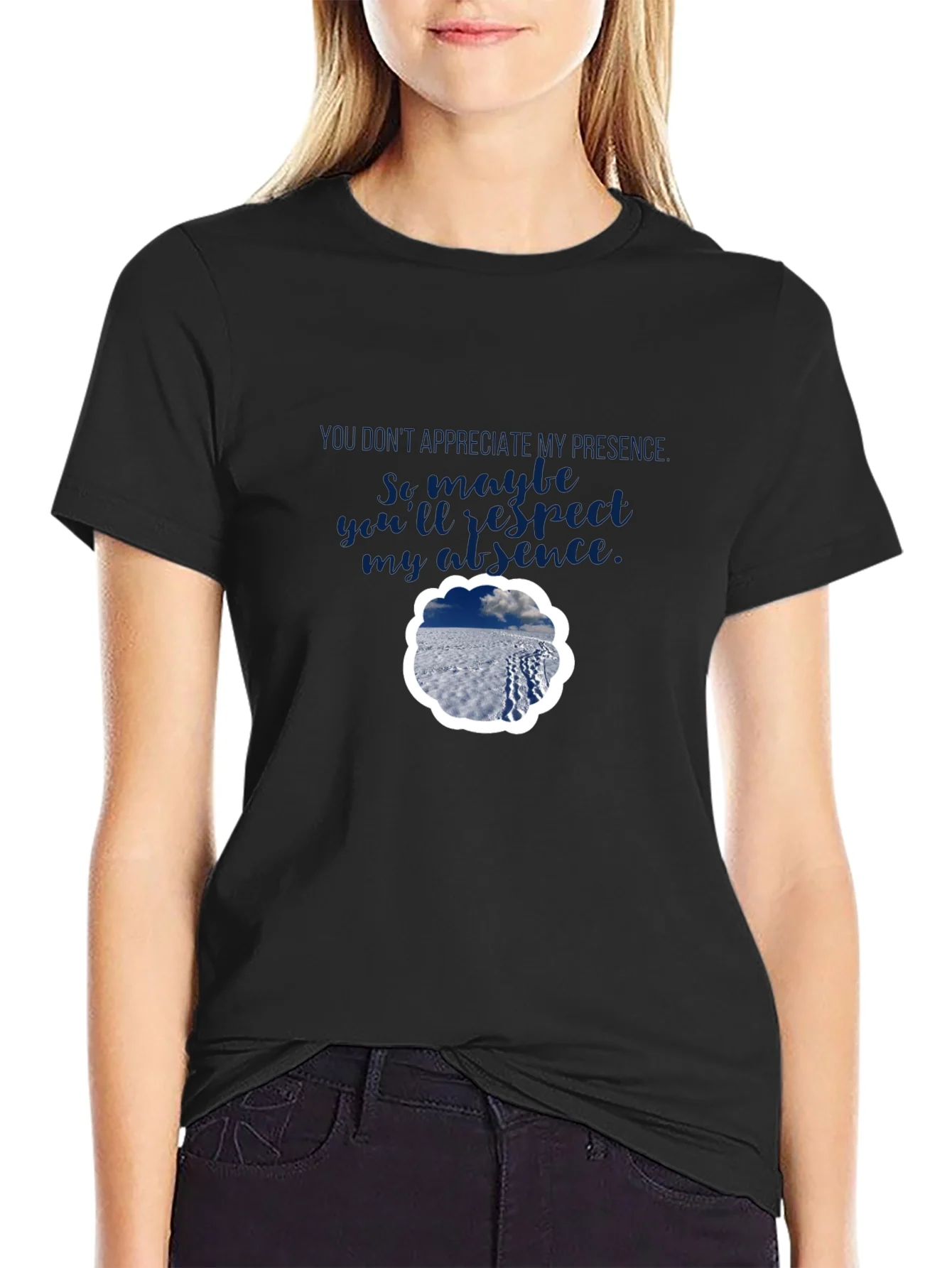 Rebbecca Presence Absence Graphic Tee - Black Casual Shirt