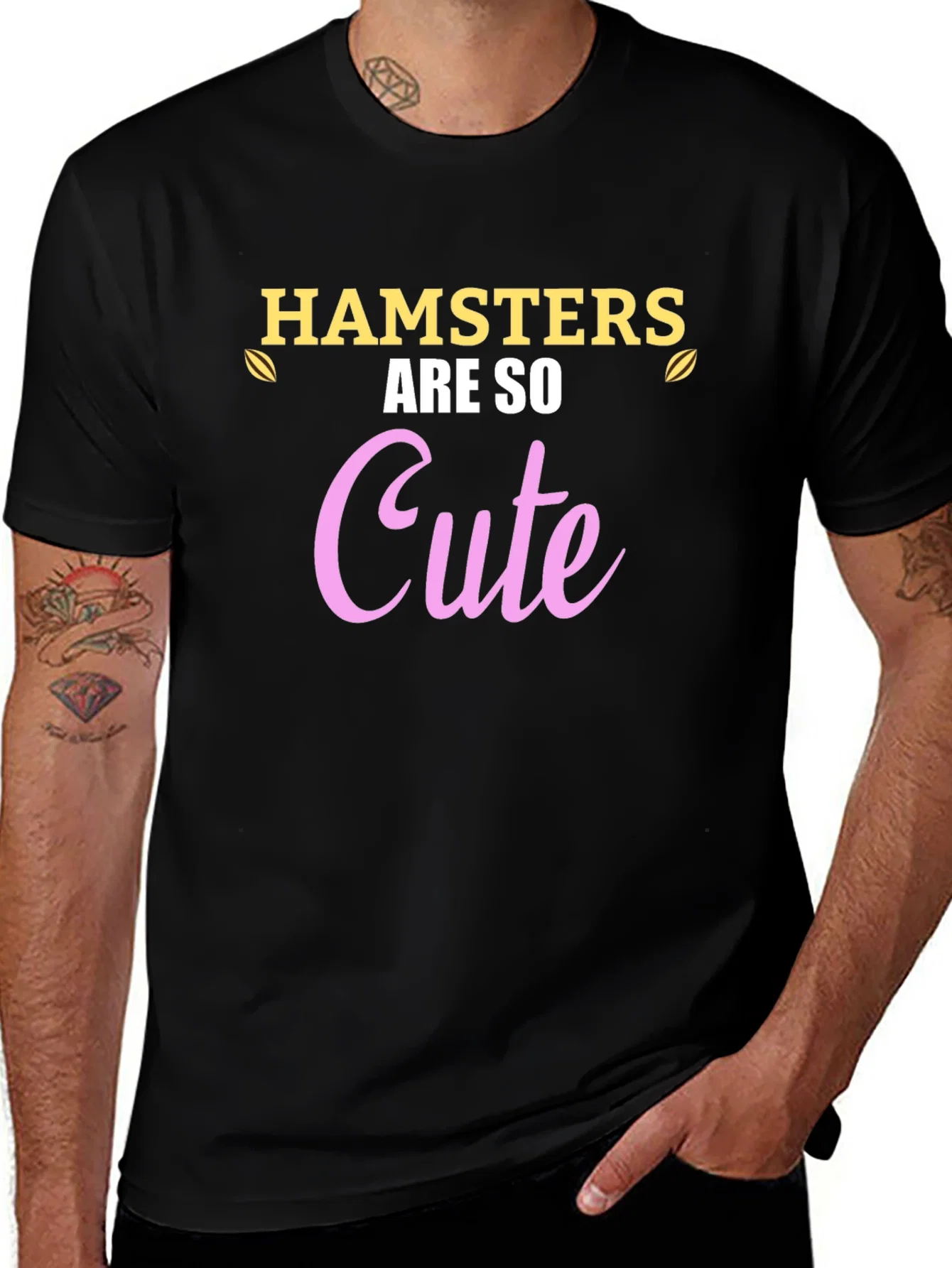 Rebbecca Hamsters Are So Cute Black T-Shirt