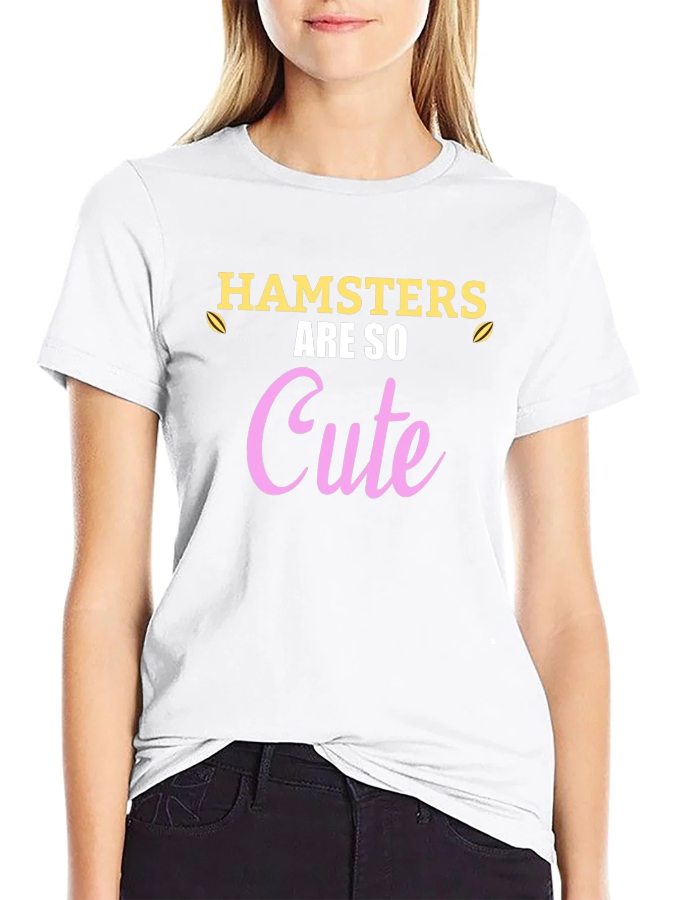 Rebbecca Hamsters Are So Cute Black T-Shirt