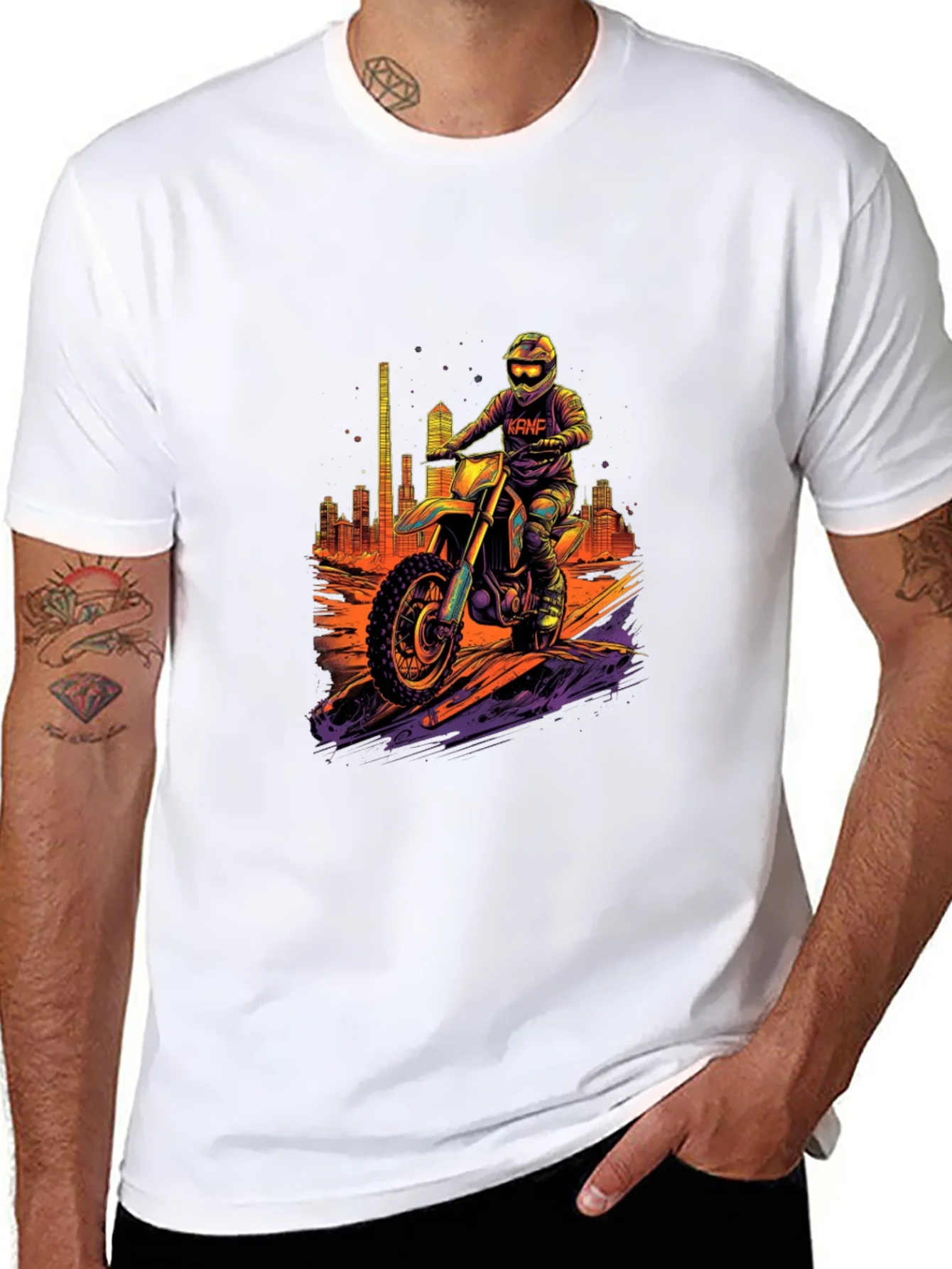 Camiseta Negra Motocross Ciudad
