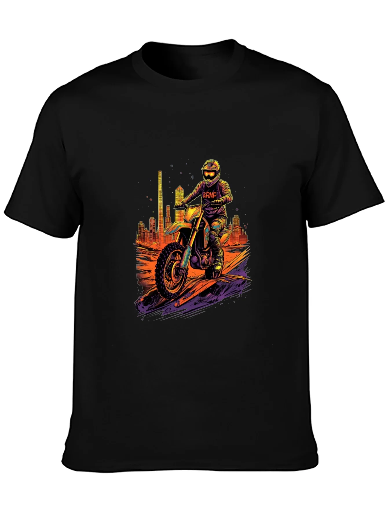 Camiseta Negra Motocross Ciudad