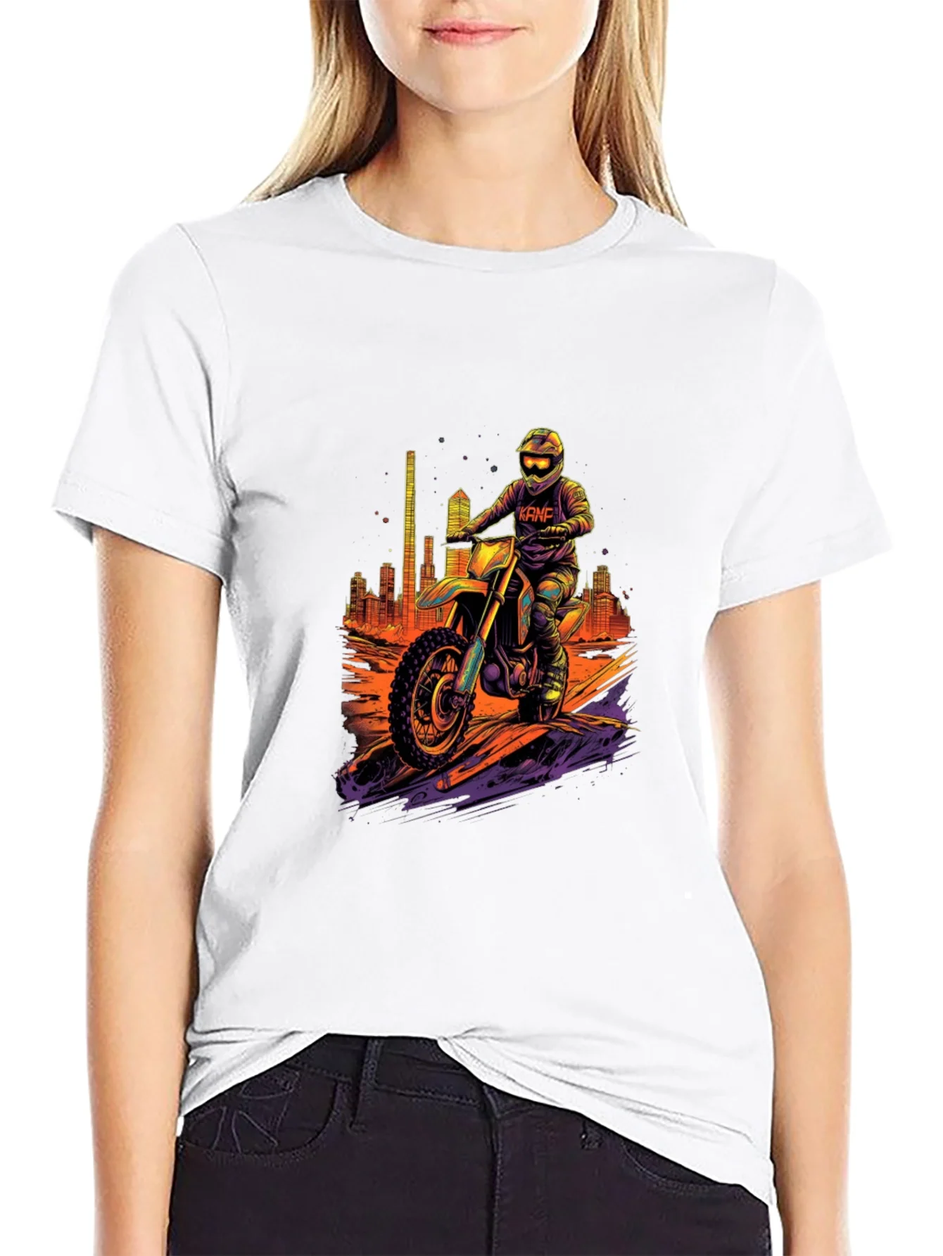 Camiseta Negra Motocross Ciudad