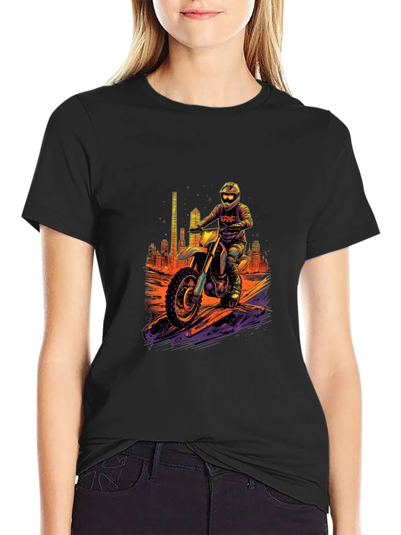 Camiseta Negra Motocross Ciudad