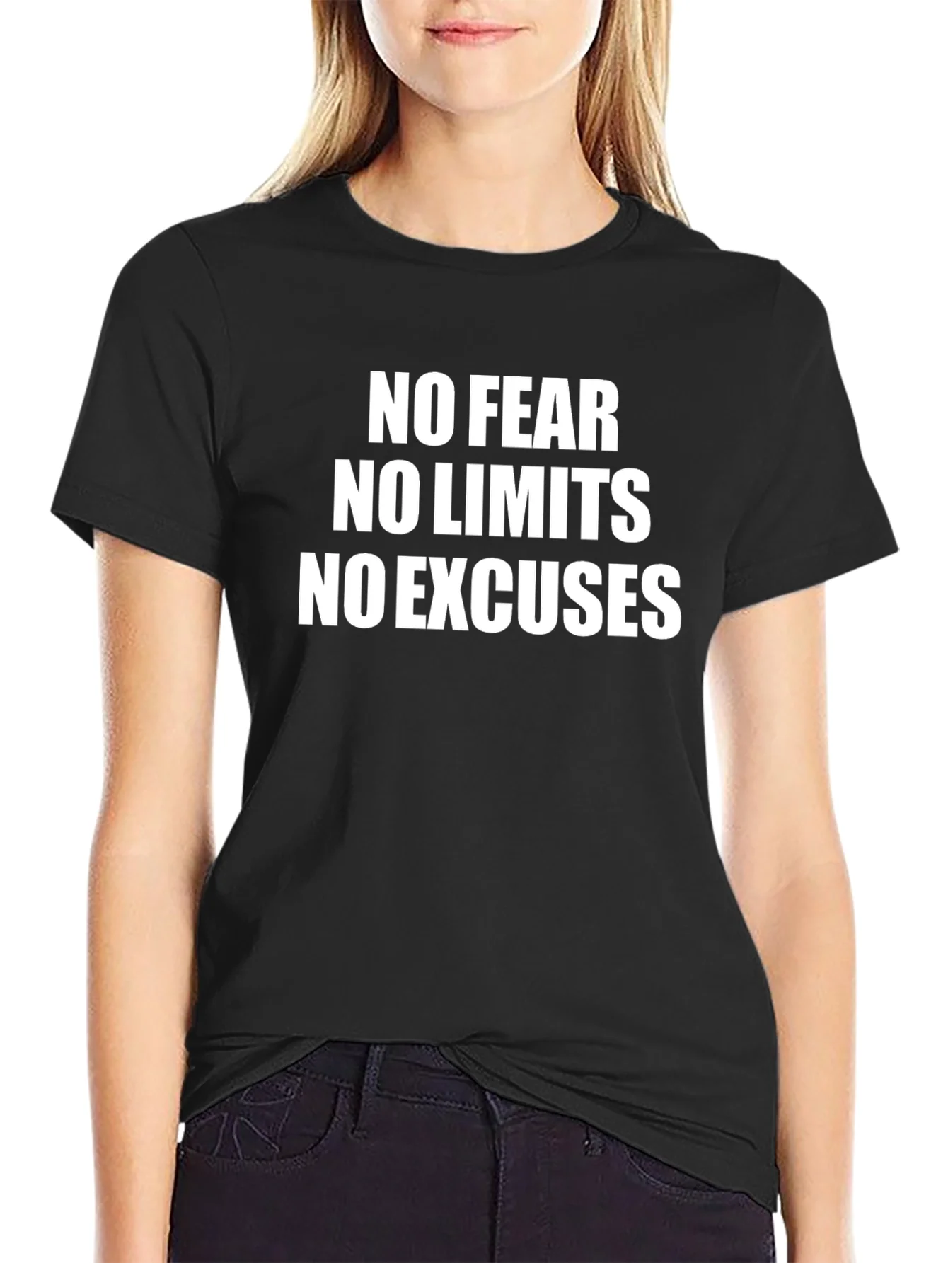 Rebbecca Motivational T-Shirt: No Fear No Limits