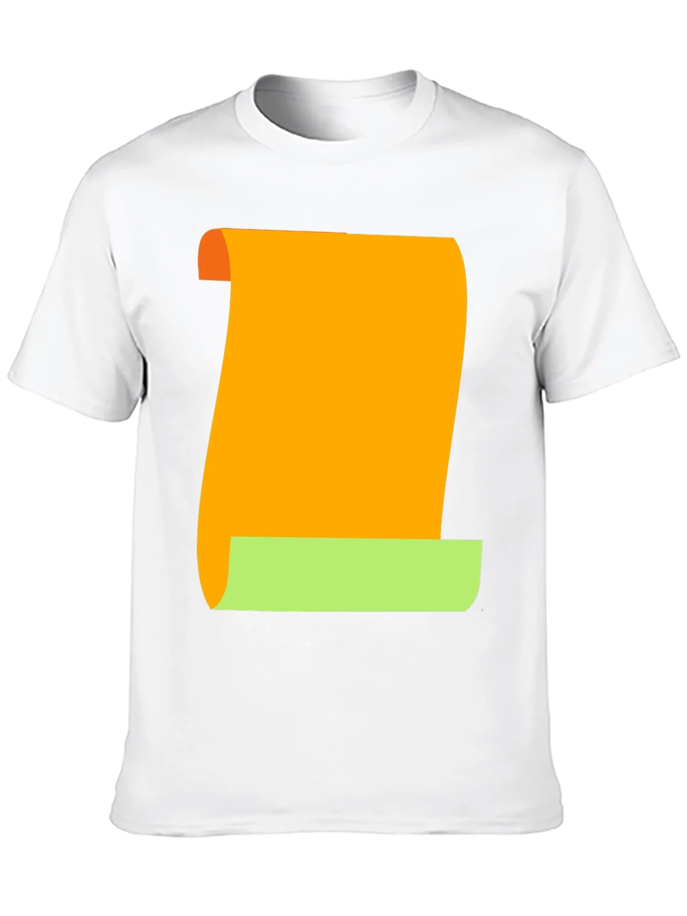 Camiseta Negra con Dise?o Abstracto Naranja y Verde