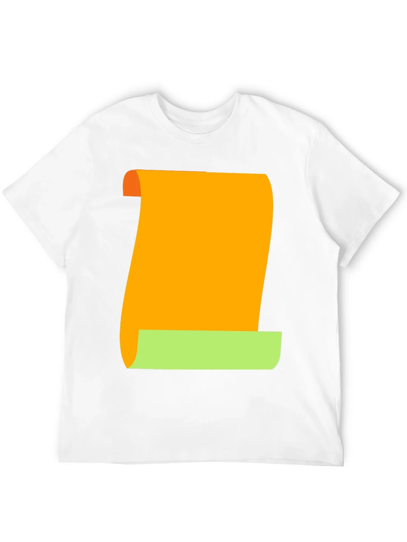 Camiseta Negra con Dise?o Abstracto Naranja y Verde