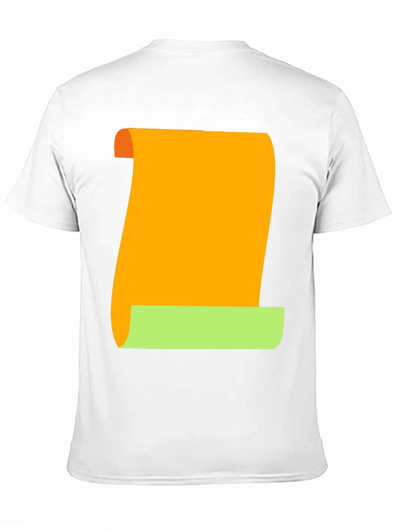 Camiseta Negra con Dise?o Abstracto Naranja y Verde