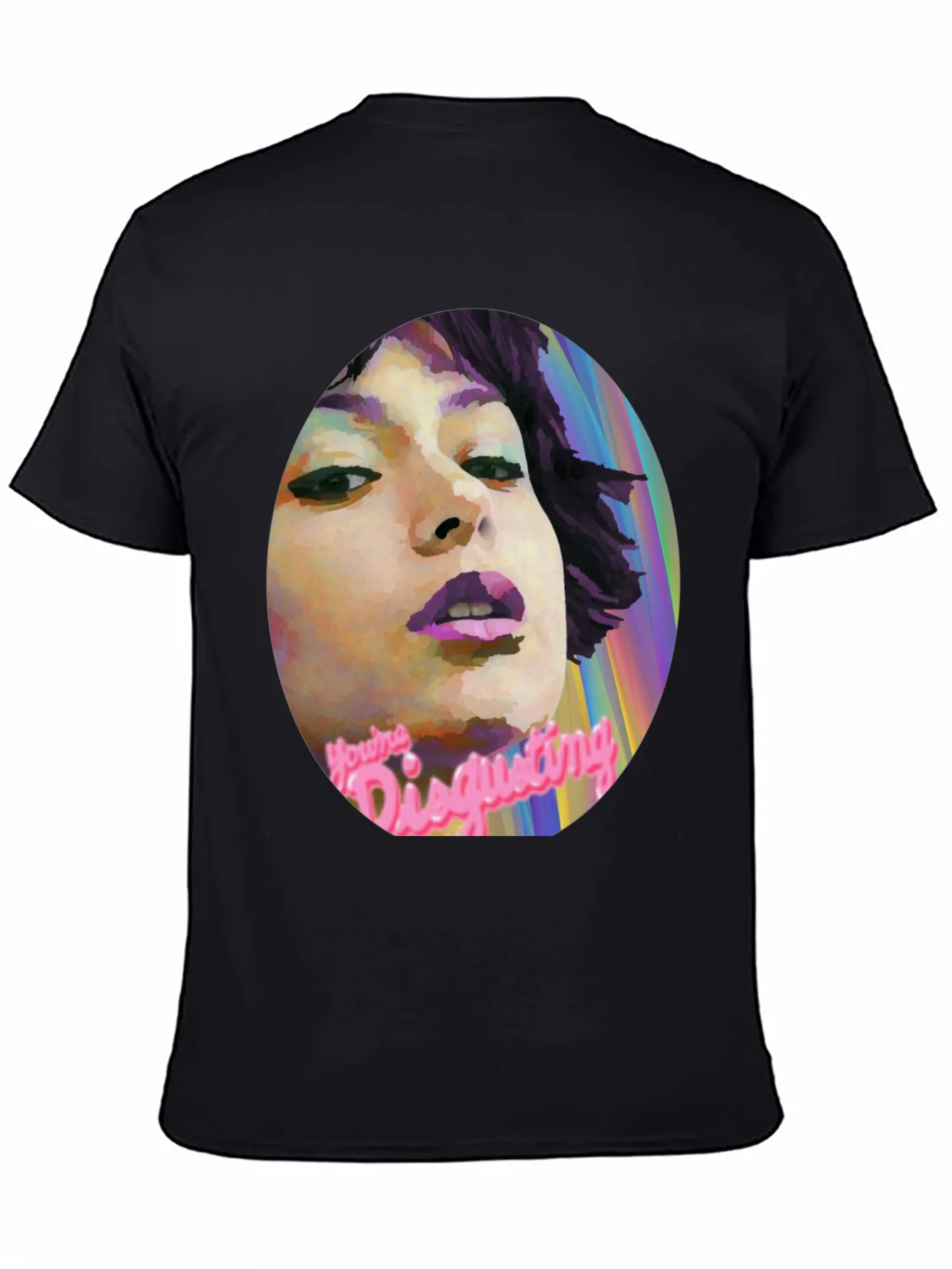 Camiseta Negra con Gr¨¢fico Youre Disgusting