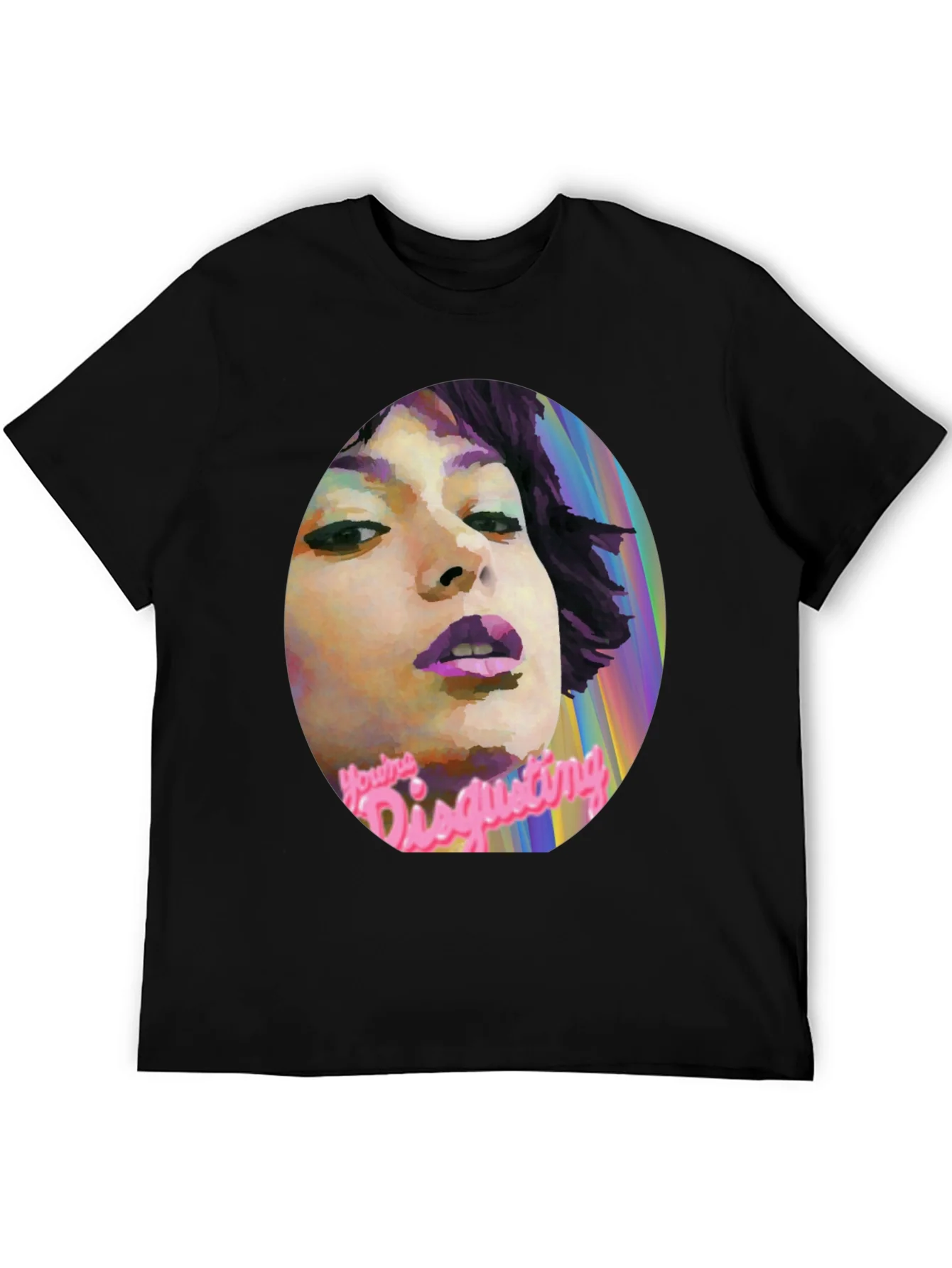 Camiseta Negra con Gr¨¢fico Youre Disgusting