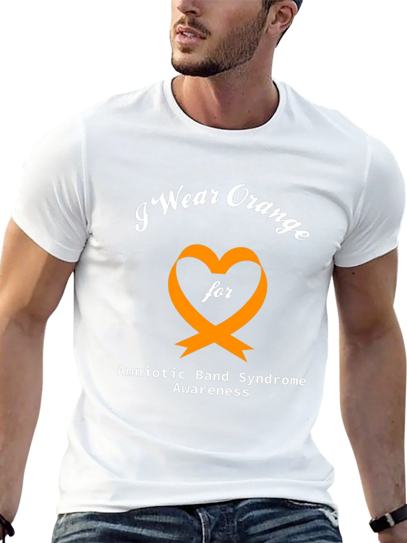 Rebbecca Orange Heart Amniotic Band Syndrome Awareness T-Shirt