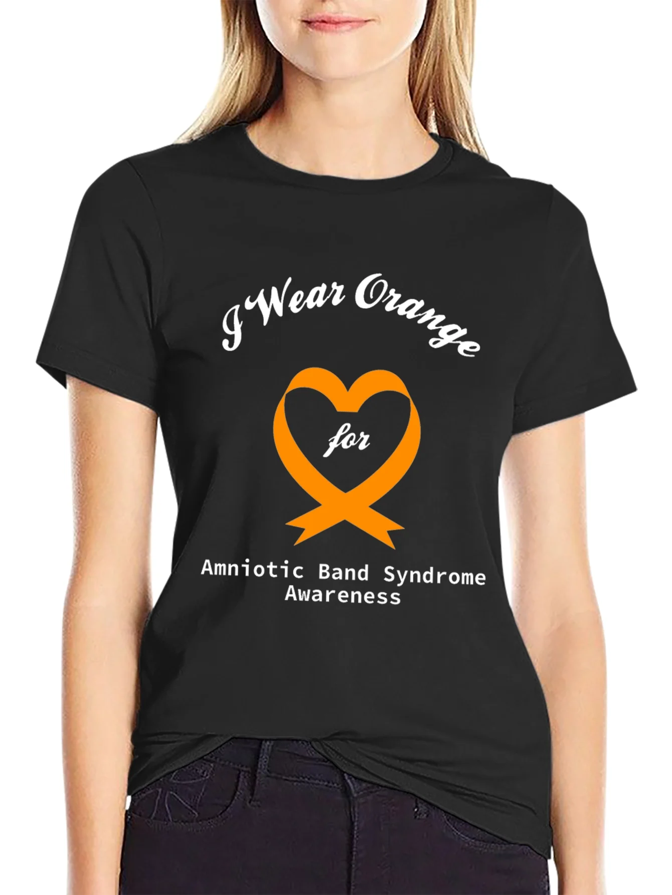Rebbecca Orange Heart Amniotic Band Syndrome Awareness T-Shirt