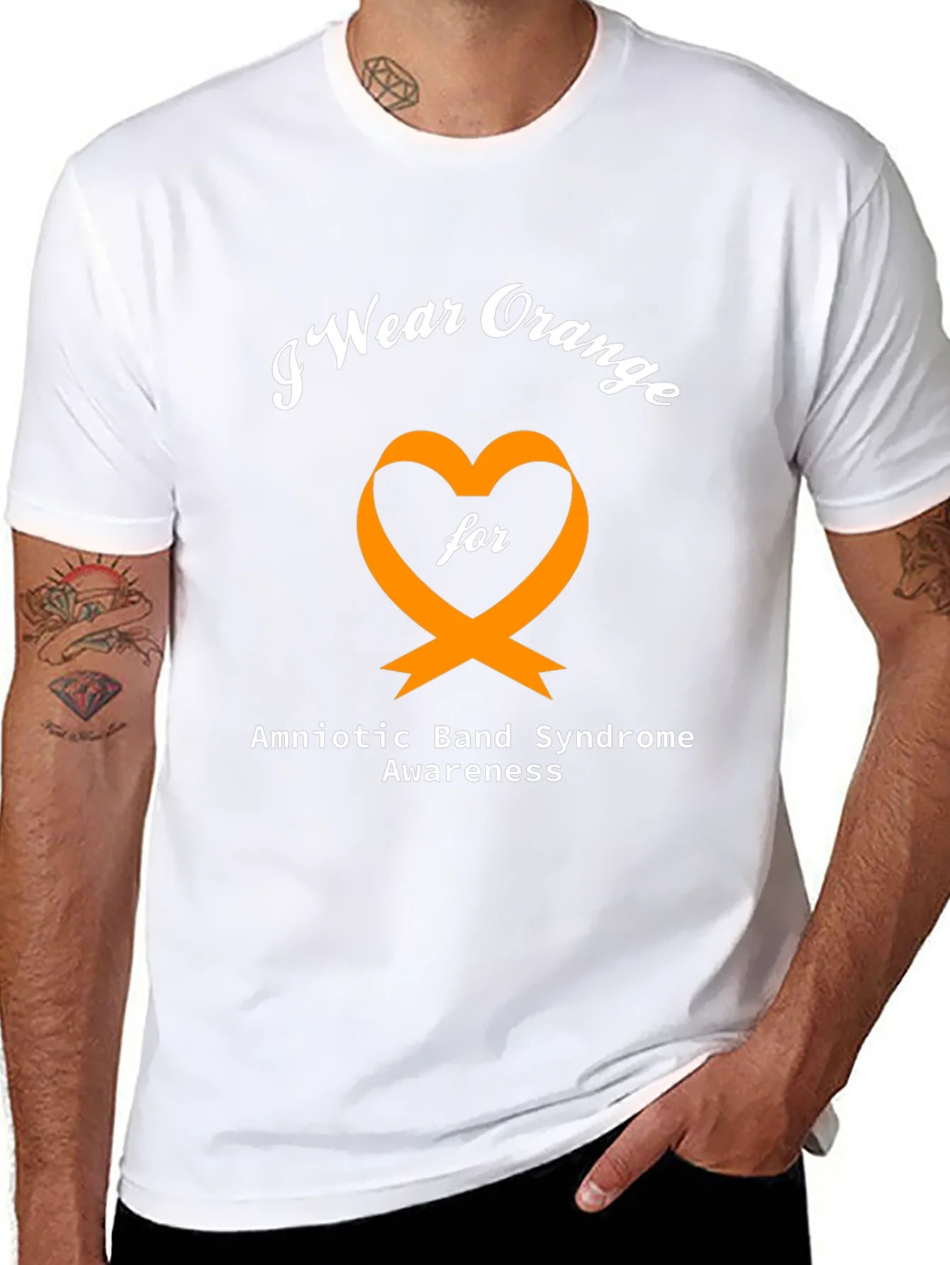 Rebbecca Orange Heart Amniotic Band Syndrome Awareness T-Shirt