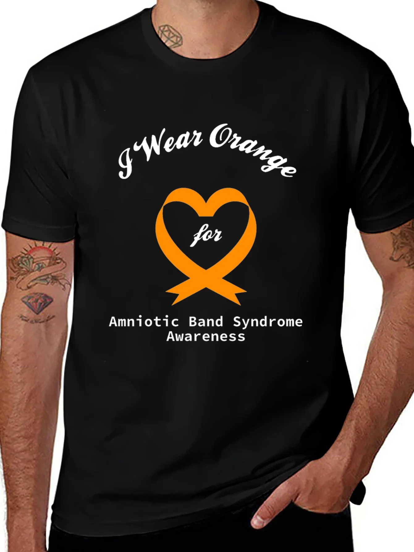 Rebbecca Orange Heart Amniotic Band Syndrome Awareness T-Shirt