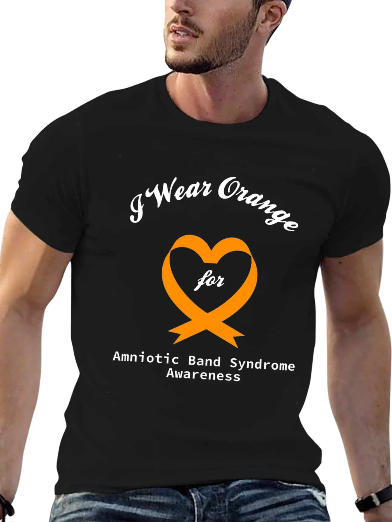 Rebbecca Orange Heart Amniotic Band Syndrome Awareness T-Shirt