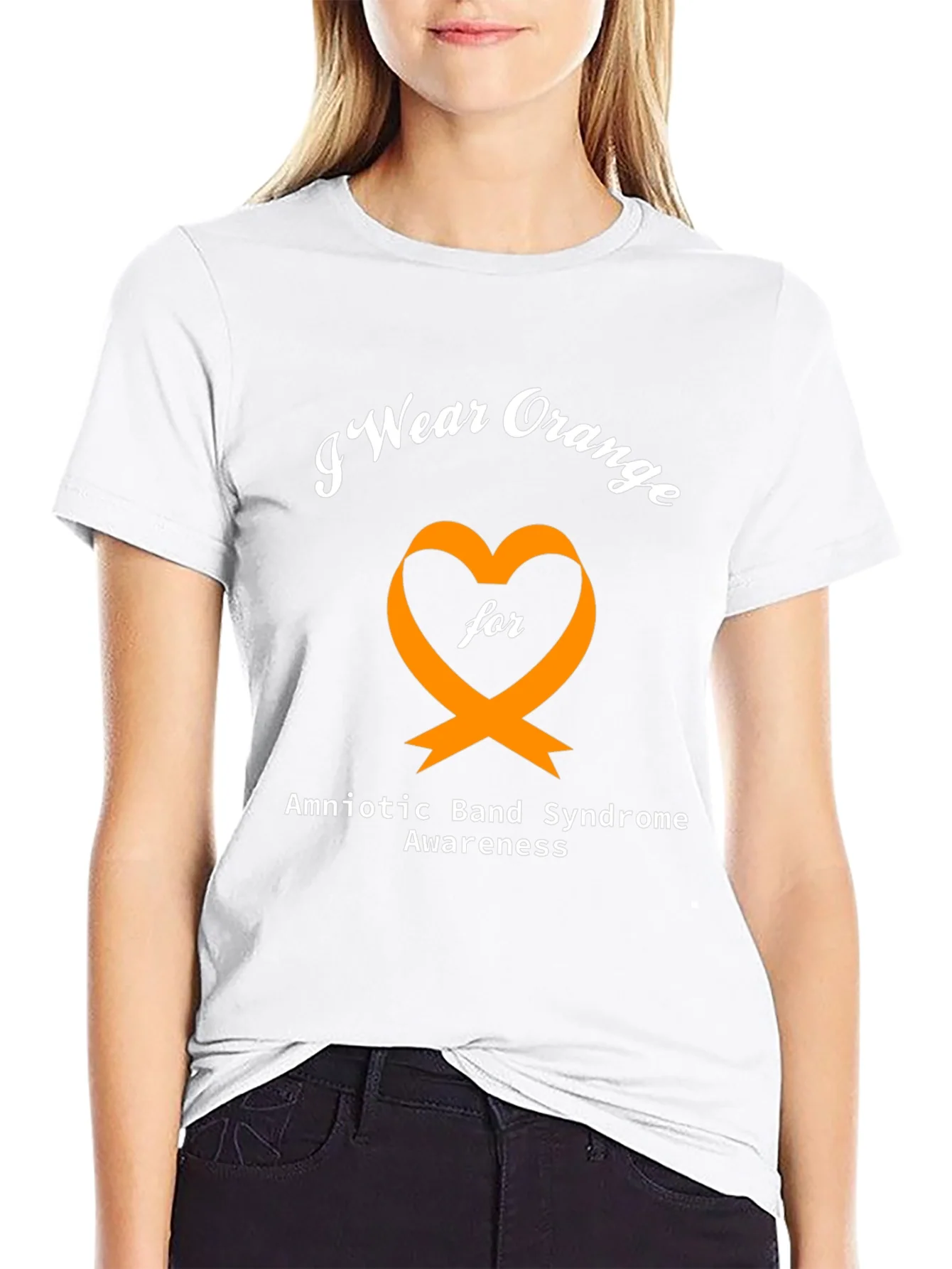 Rebbecca Orange Heart Amniotic Band Syndrome Awareness T-Shirt