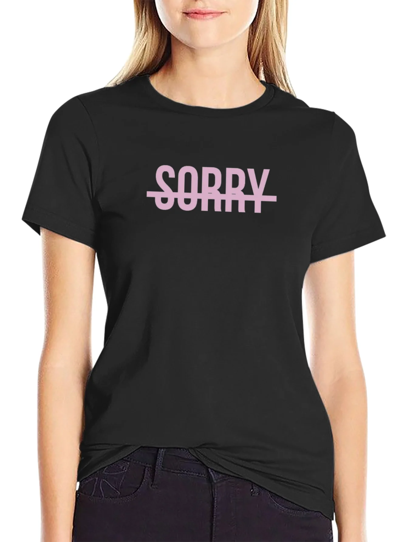 Rebbecca SORRY Statement Graphic Tee - Casual Style