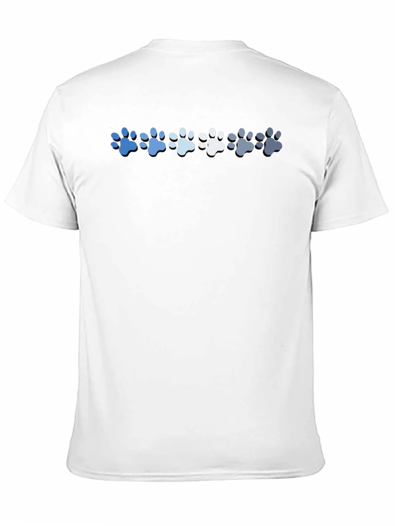 Camiseta Negra con Estampado de Patas de Perro