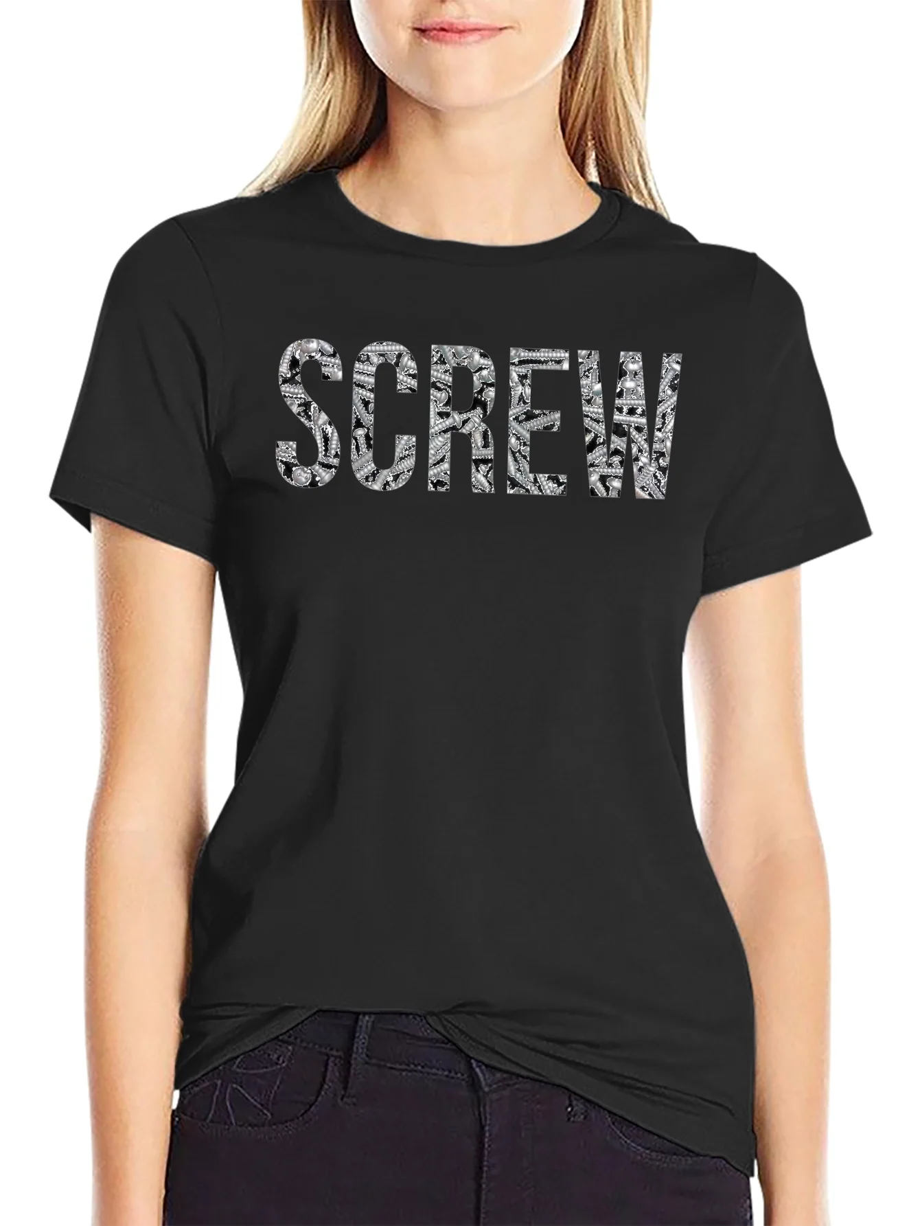 Rebbecca Screw Graphic Tee - Novelty Print Shirt