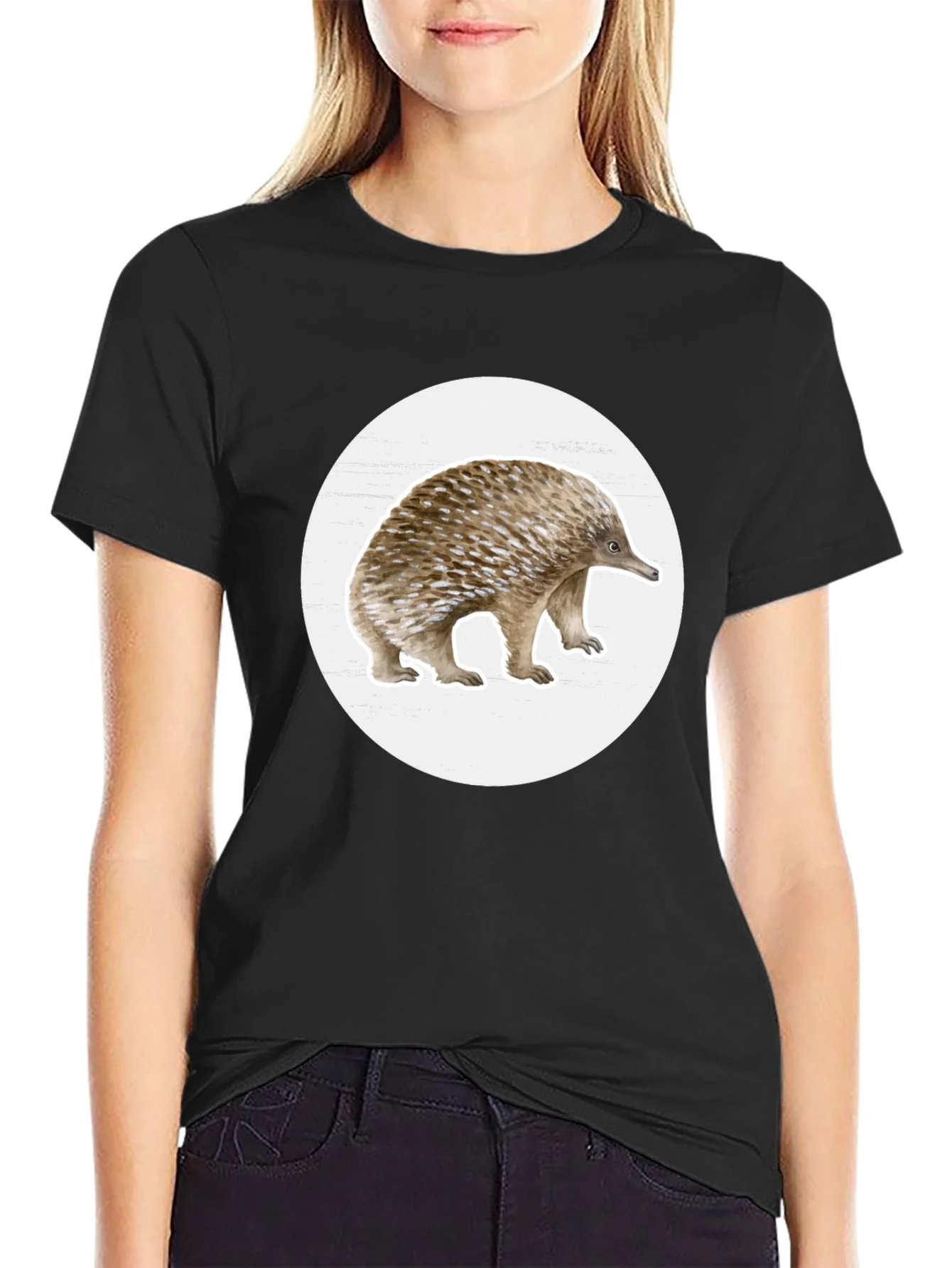 Rebbecca Echidna Graphic T-Shirt - Black Cotton Tee