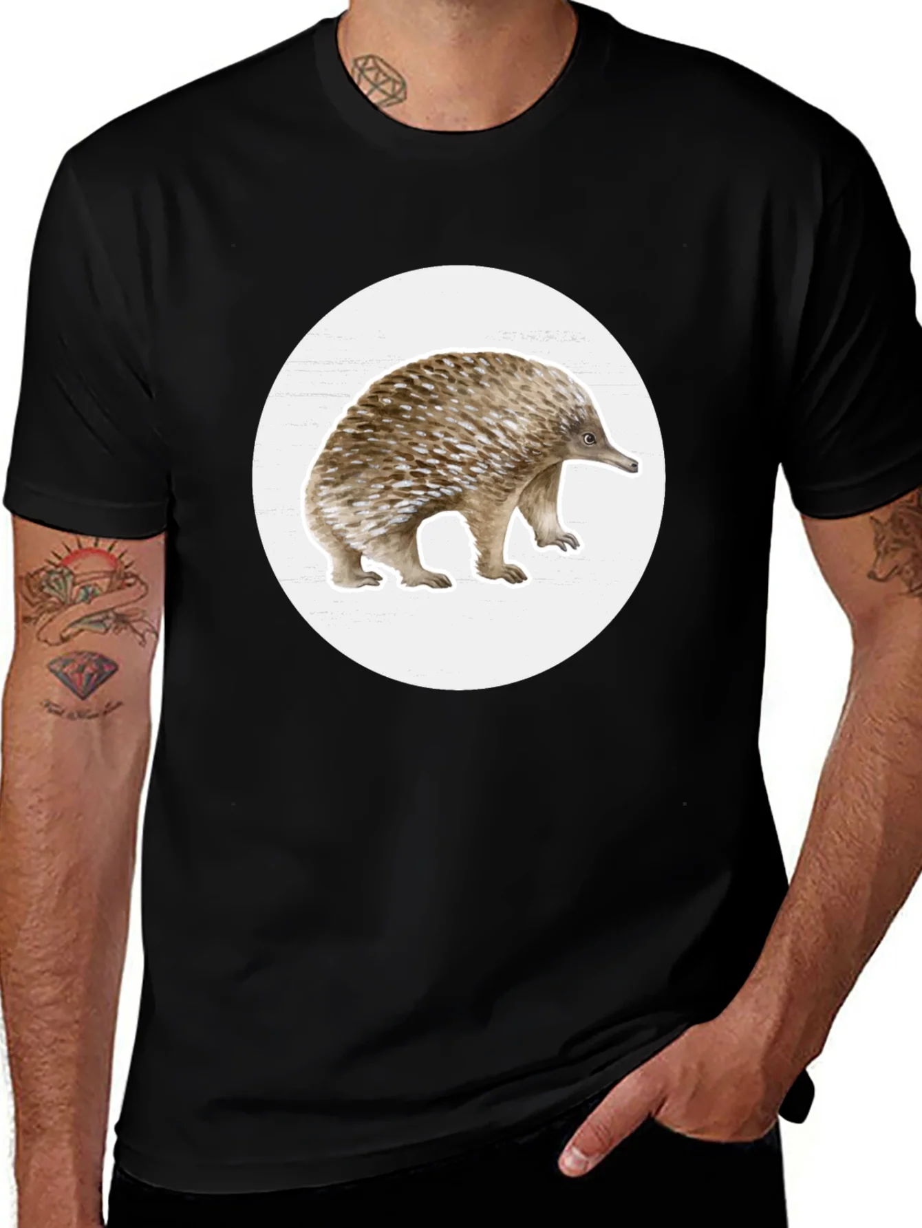 Rebbecca Echidna Graphic T-Shirt - Black Cotton Tee