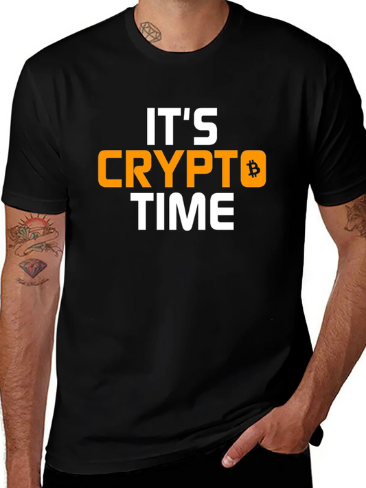 Rebbecca Its Crypto Time Graphic Tee - Bitcoin Lovers T-Shirt
