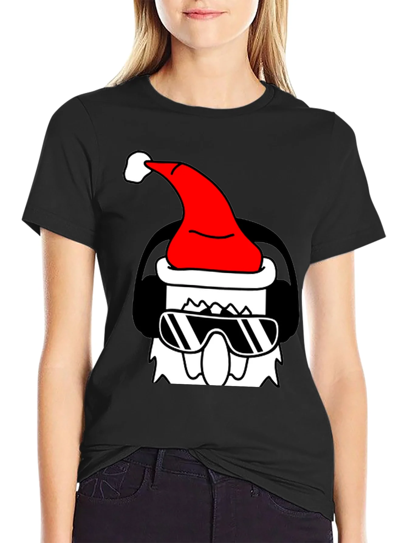 Rebbecca Cool Santa Graphic Tee - Black