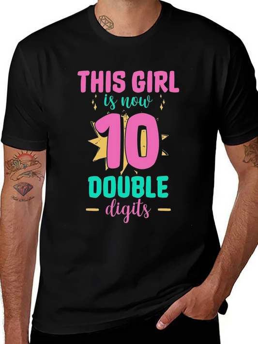 Camiseta Cumplea?os 10 A?os Ni?a - Doble D¨ªgito