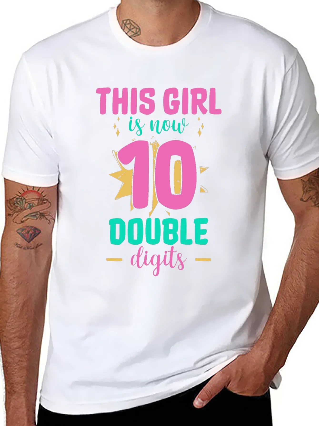 Camiseta Cumplea?os 10 A?os Ni?a - Doble D¨ªgito