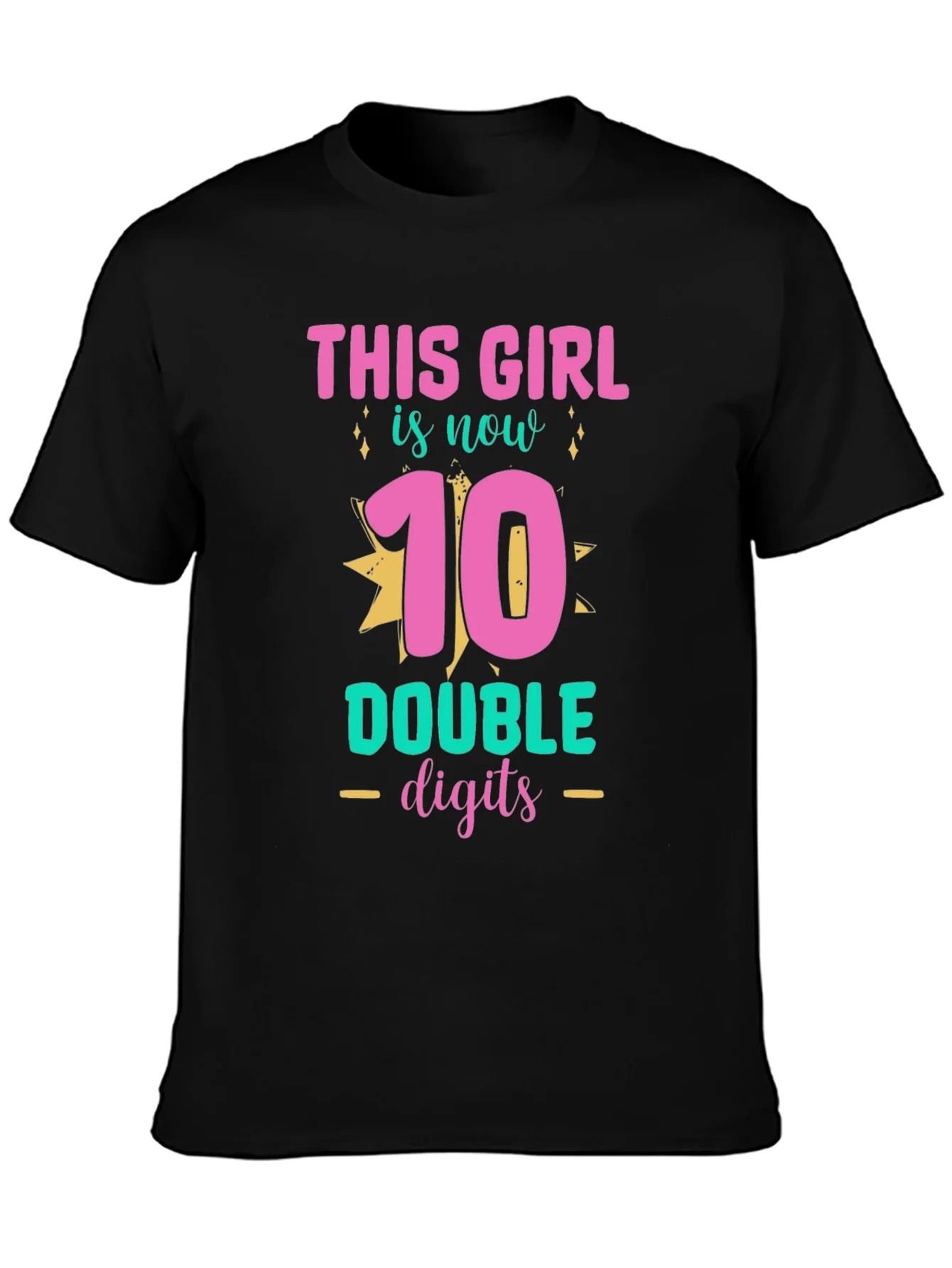 Camiseta Cumplea?os 10 A?os Ni?a - Doble D¨ªgito