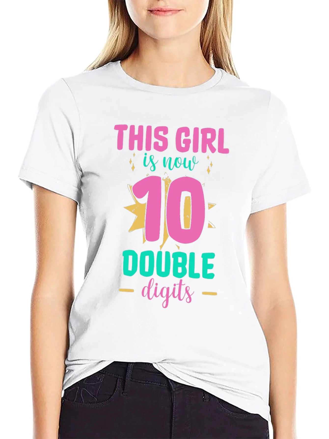 Camiseta Cumplea?os 10 A?os Ni?a - Doble D¨ªgito