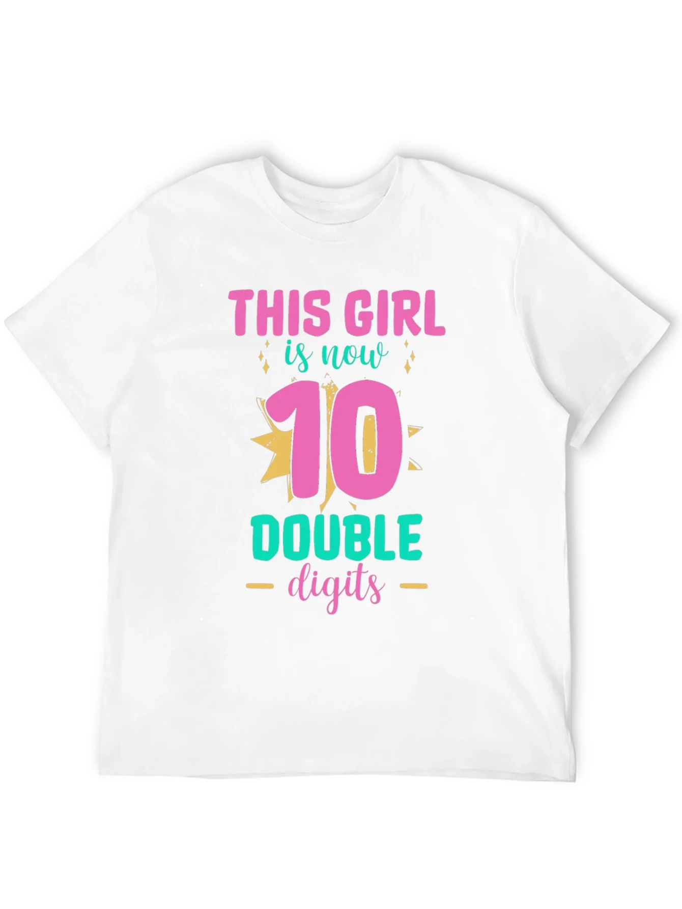 Camiseta Cumplea?os 10 A?os Ni?a - Doble D¨ªgito