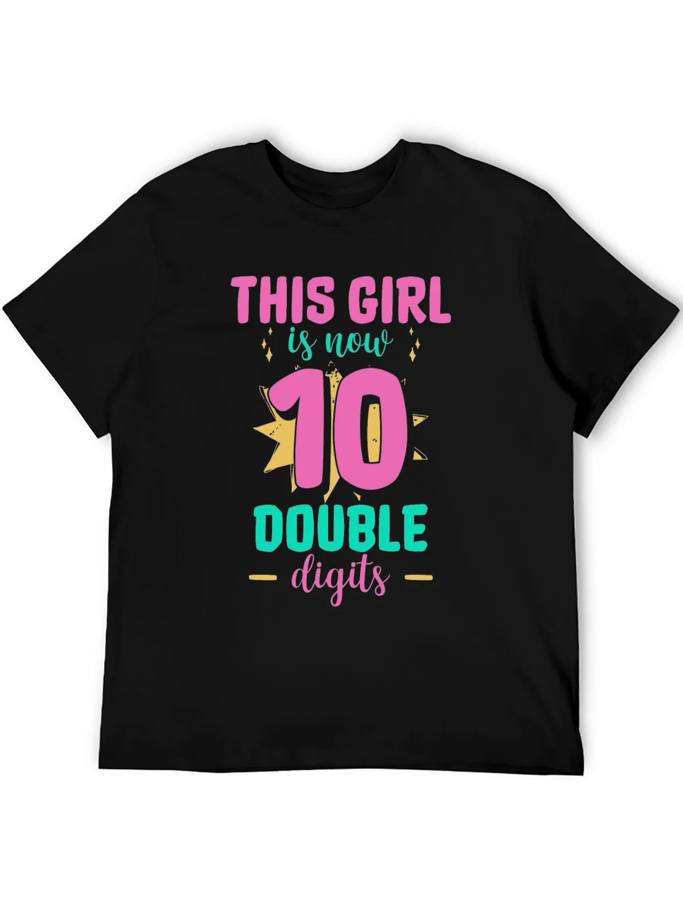 Camiseta Cumplea?os 10 A?os Ni?a - Doble D¨ªgito