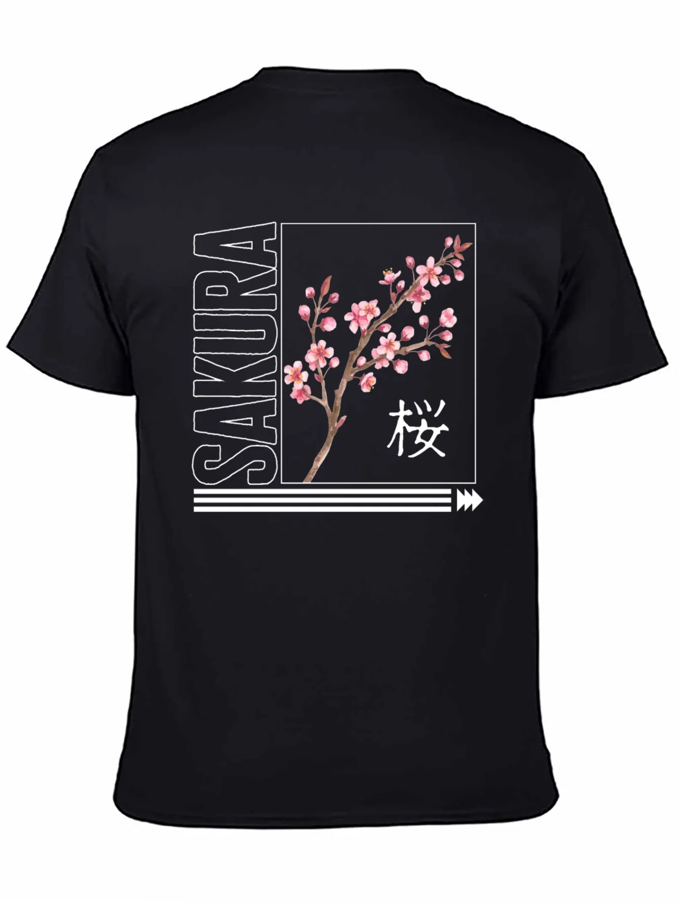 Rebbecca Sakura Blossom Black Graphic T-Shirt