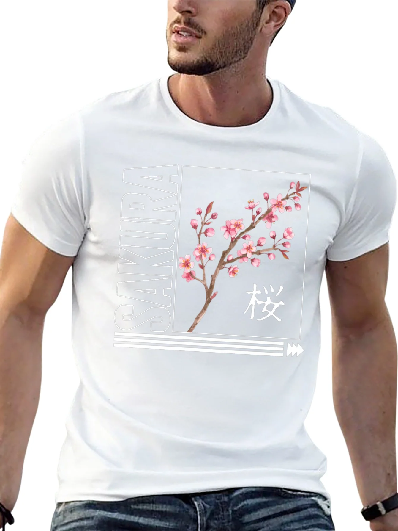 Rebbecca Sakura Blossom Black Graphic T-Shirt