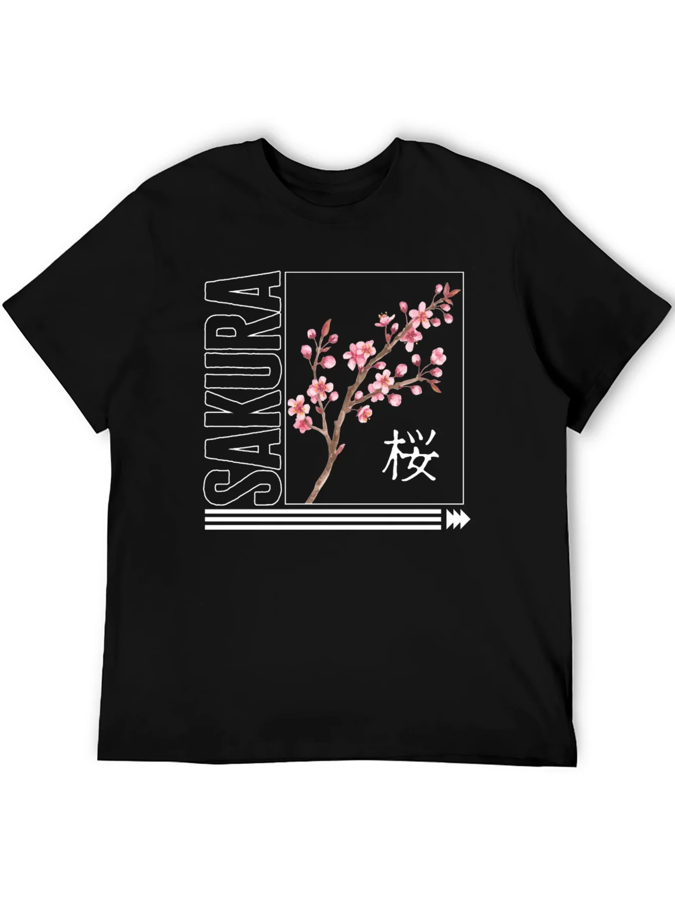 Rebbecca Sakura Blossom Black Graphic T-Shirt