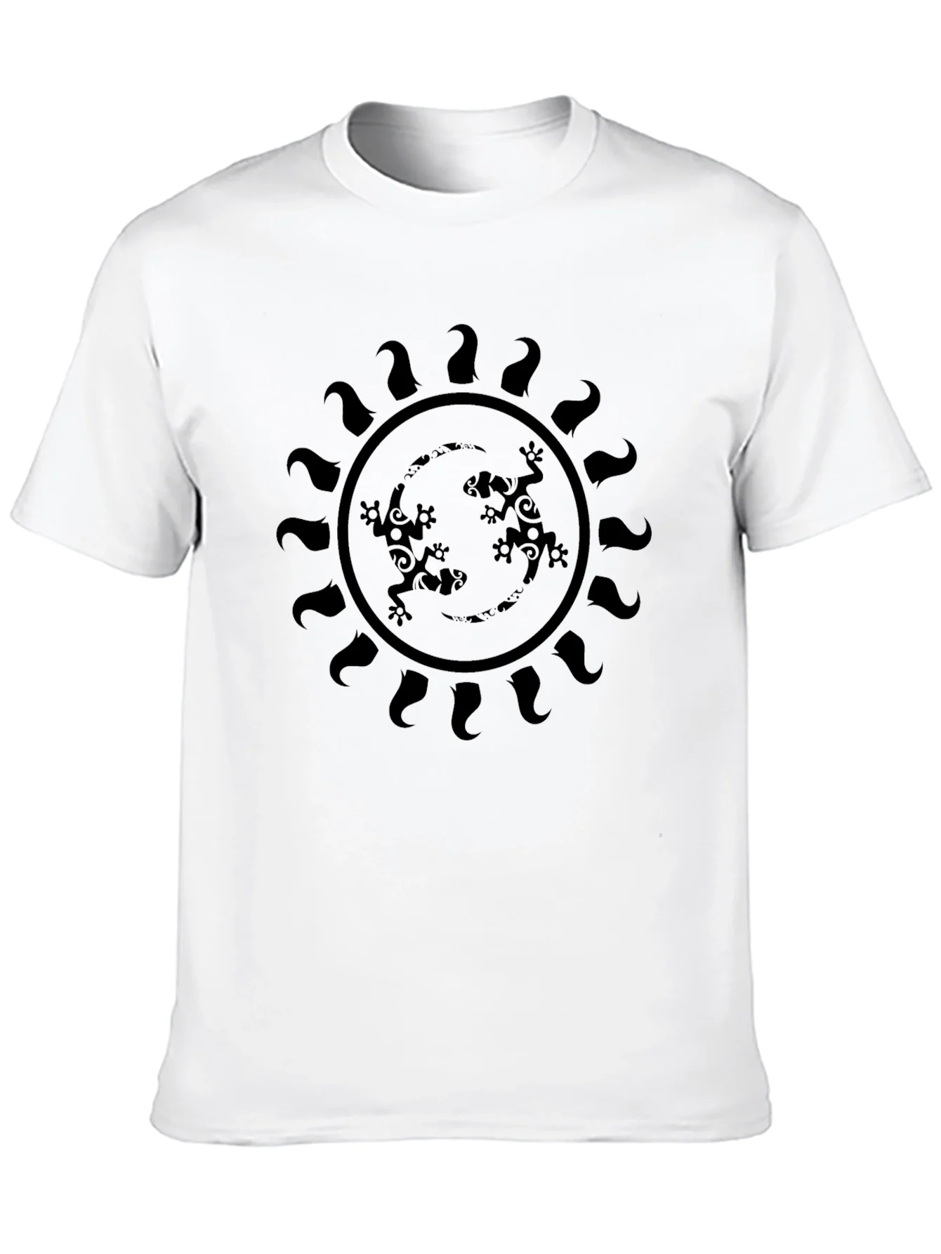 Rebbecca Lizard Sun Graphic Tee - Black Casual Style