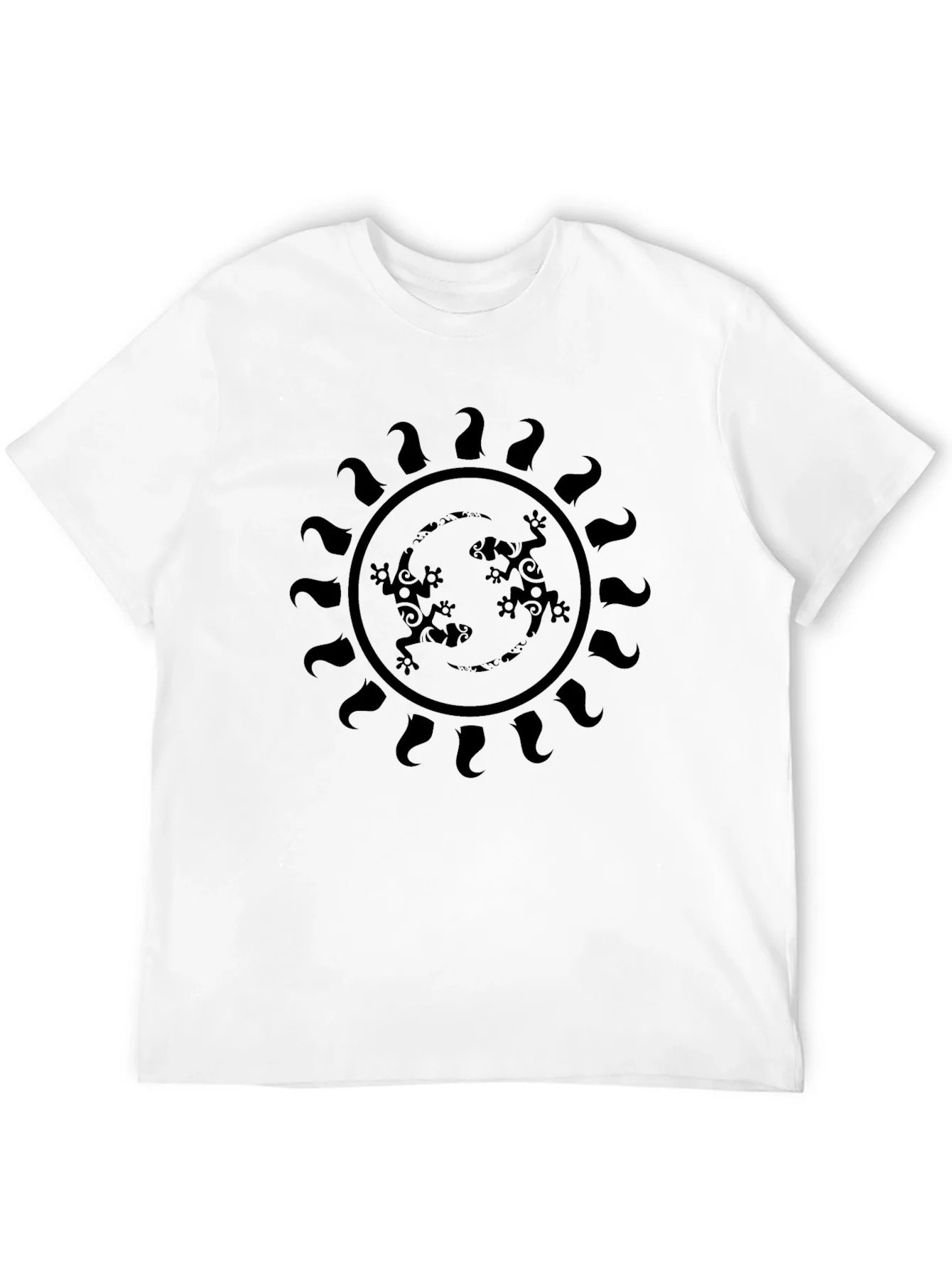 Rebbecca Lizard Sun Graphic Tee - Black Casual Style