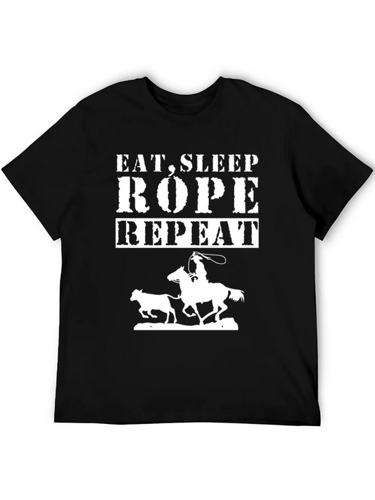 Rebbecca Eat Sleep Rope Repeat Cowboy Graphic Tee