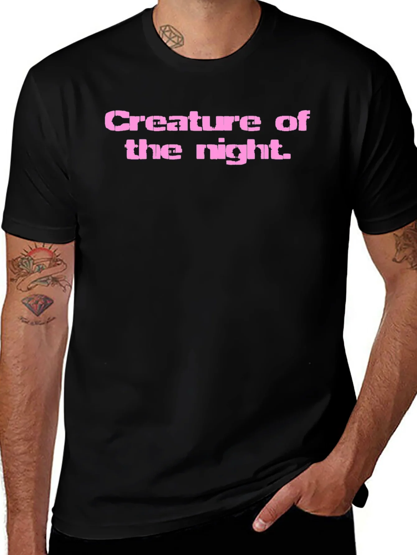 Camiseta Negra Criatura de la Noche para Hombre