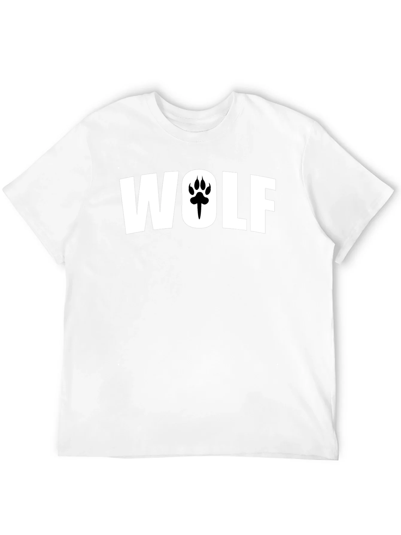 Camiseta Negra Hombre Wolf con Huella